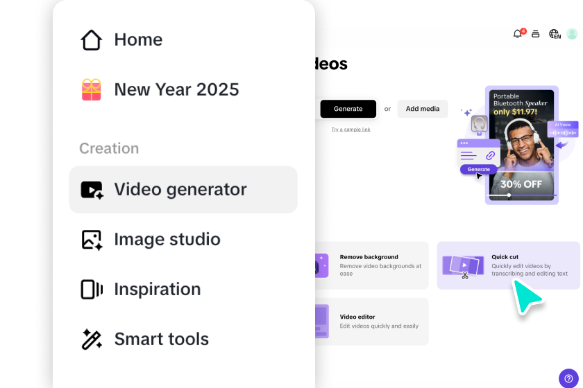Navigate and upload your media